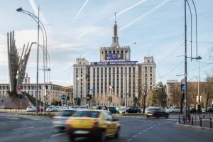 a street scene in Bucharest, Romania