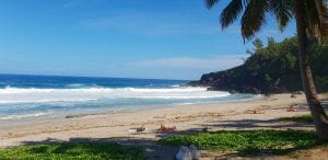 One of Reunion Island's many sandy beaches.