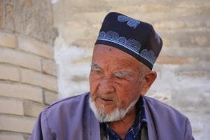 An elderly Uzbek man