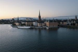 A view across the water towards Stockholm