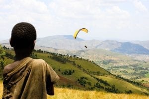 Parasailing in the hills of Burundi