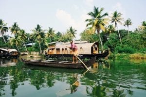 A traditional Keralese boat on the river