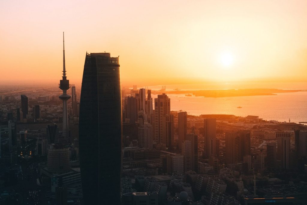 Sunset skyline in Kuwait