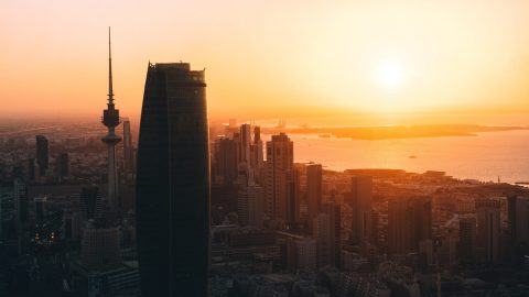 Sunset skyline in Kuwait