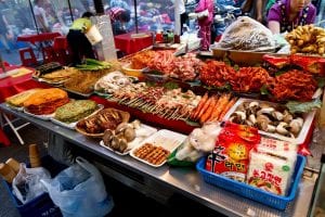 Food for sale, Namdaemun Market, South Korea