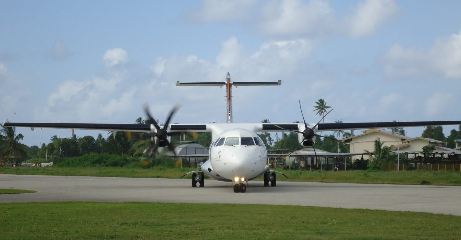 plane at funafuti airport, Tuvalu