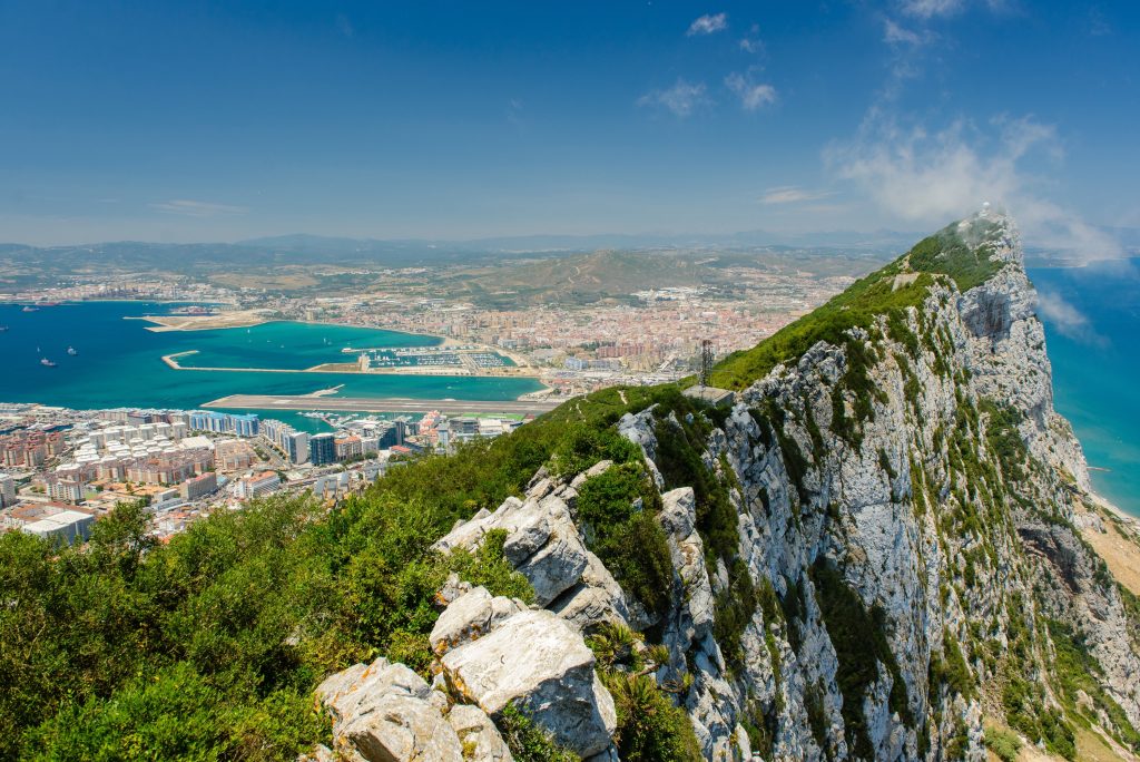 View over Gibraltar to the Meditterean Sea