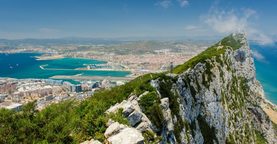 View over Gibraltar to the Meditterean Sea