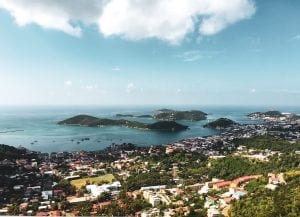 A view over the island of St. Thomas, USVI