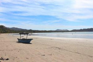 Boat Docked on the beach, Sámara, Guanacaste Province, Costa Rica