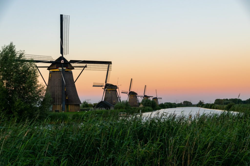 Windmills in Kinderdijk, Netherlands