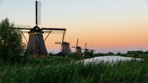 Windmills in Kinderdijk, Netherlands