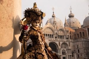 Masquerade masked woman, Venice carnival