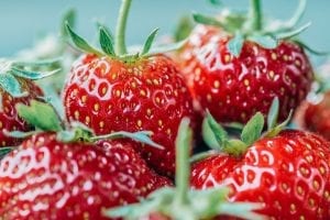 Strawberries - bright red in colour