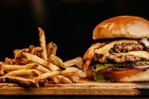 double cheeseburger and fries