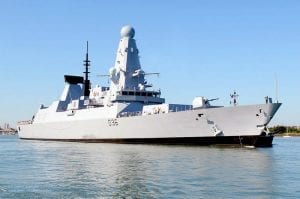 The Royal Navy Type 45 Destroyer, HMS Defender.