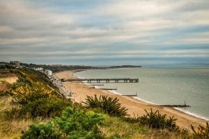 View from the cliff top over Bournemouth beach