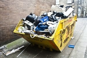 A skip full of rubbish