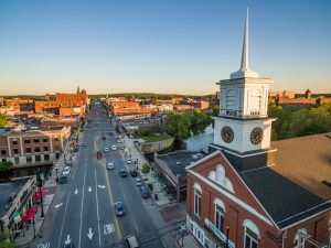 Drone shot of Nashua, New Hampshire