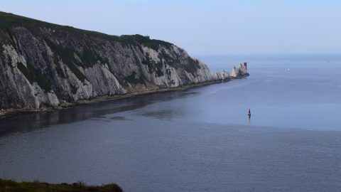 The Needles - a famous outcrop of chalk stacks with a lighthouse.