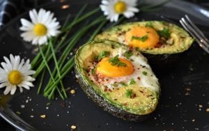 avocados baked with eggs