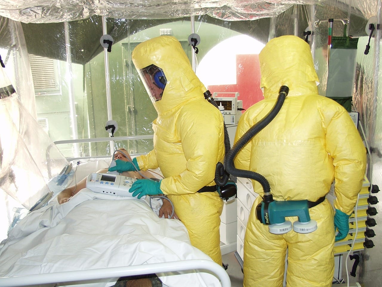 doctors wearing protective suit