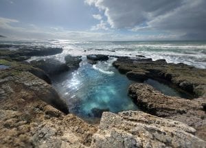 A rock pool, created at low tide