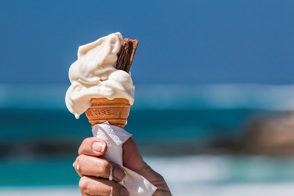 a mr whippy ice cream with a chocolate flake