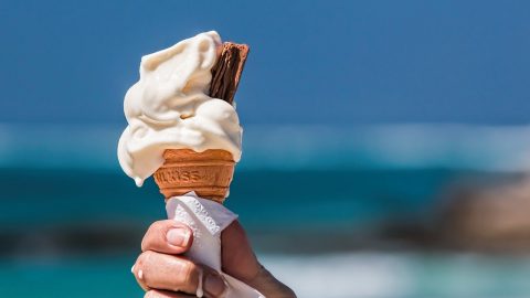 a mr whippy ice cream with a chocolate flake