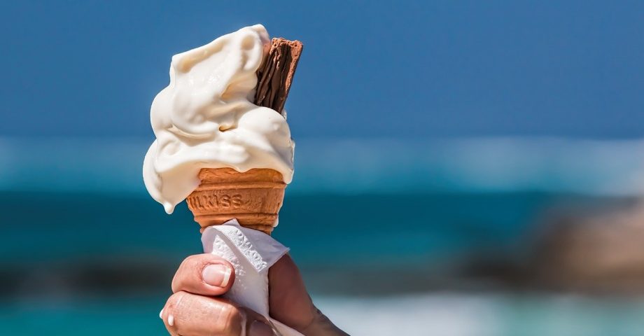 a mr whippy ice cream with a chocolate flake