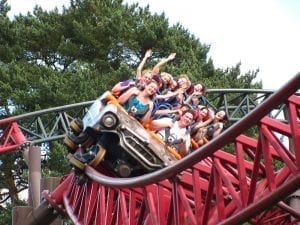 Rollercoaster action at Alton Towers