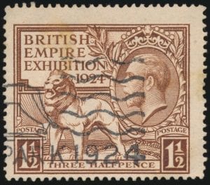 A postal stamp from the era of the British Empire