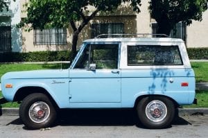 blue Ford Bronco