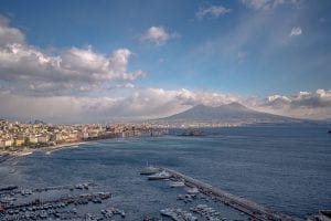 Mount Vesuvius in the background