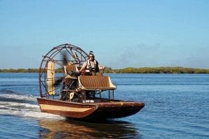 Everglades Airboat skimming across the water