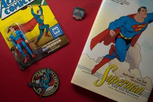 vintage superman comic and figurine