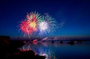 Colourful display of fireworks