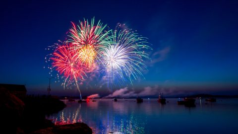 Colorful display of fireworks