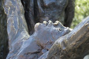 bronze monument remembering slavery and racism 