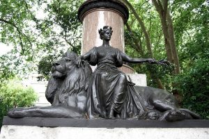 Bronze Statue of Britania at Waterloo Place in London