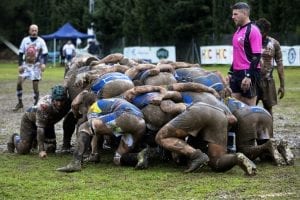 A Rugby scrum