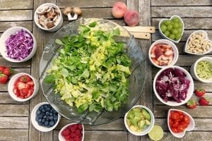 a wide selection of healthy salad ingredients