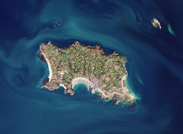 Jersey Island satellite view