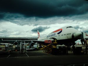 British Airways 747 Jumbo at the terminal gate