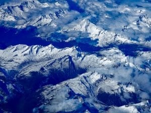 Aerial view of the Ural Mountains, Russia