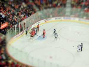 an ice hockey game in Calgary, Canada