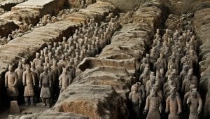 Lines of Terracotta Army Warriors 