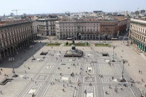 Milan city centre square