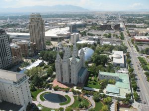 Drone shot of Salt Lake CIty