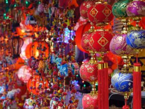 Red chinese lanterns in Chinatown 